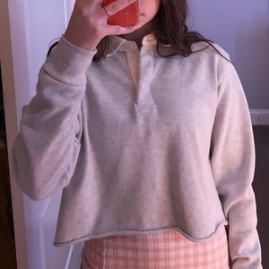 BRANDY MELVILLE CROPPED POLO LONG SLEEVE